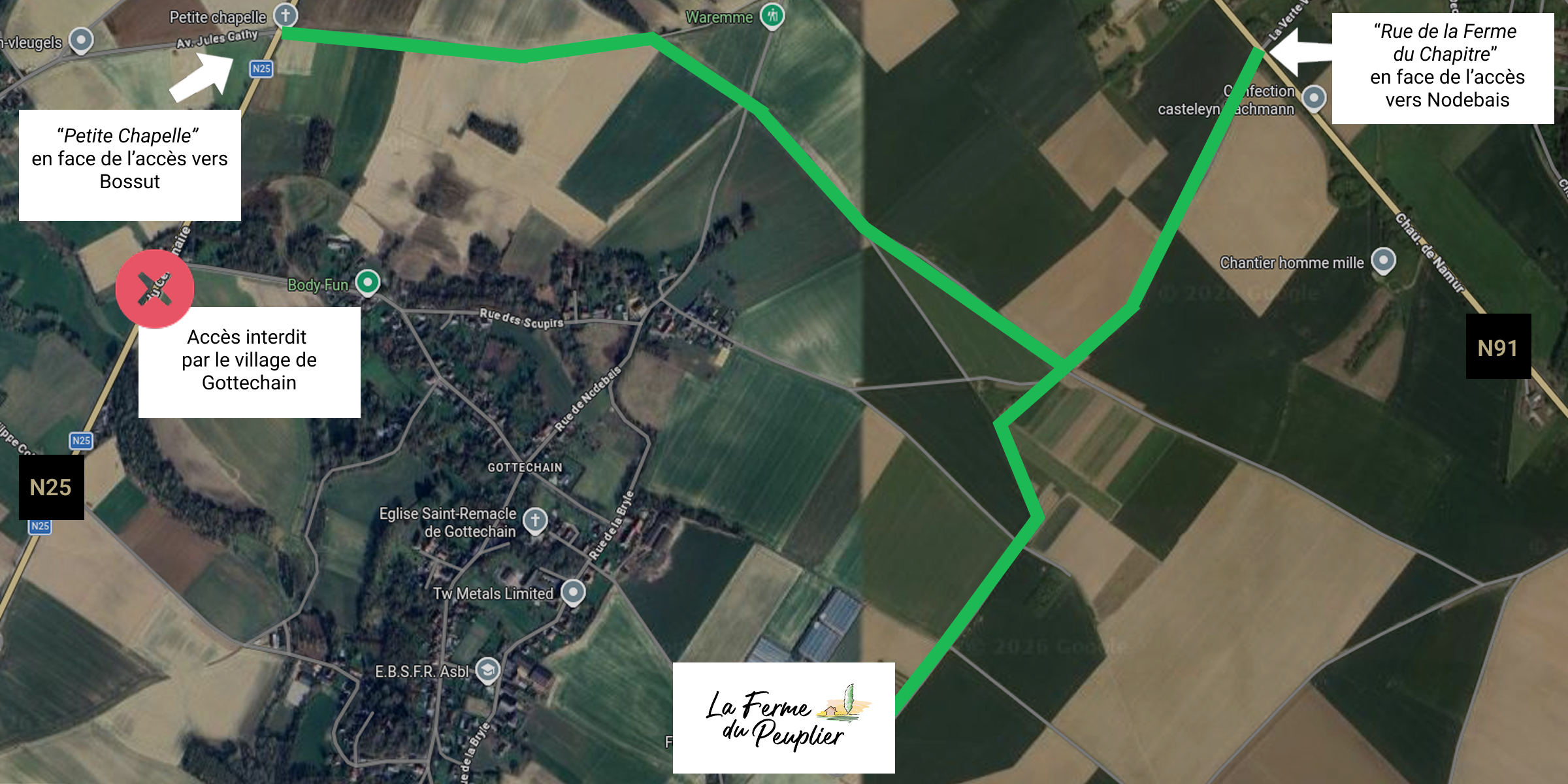 Plan d'accès - Ferme du Peuplier